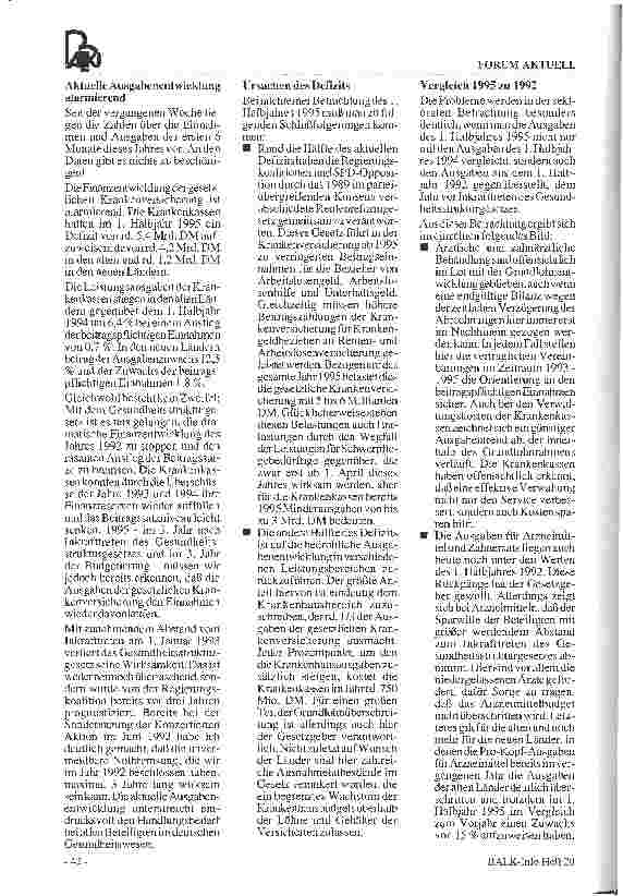 Vorschauseite 2: Rede des Gesundheitsministers Horst Seehofer bei der Sitzung der Konzertierten Aktion im Gesundheitswesen am 14. September 1995 in Bonn