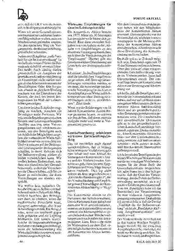 Vorschauseite 4: Rede des Gesundheitsministers Horst Seehofer bei der Sitzung der Konzertierten Aktion im Gesundheitswesen am 14. September 1995 in Bonn