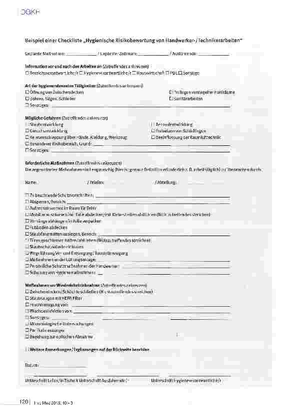 Vorschauseite 3: Hygieneanforderungen an Mitarbeiter der Haustechnik und externe Handwerker in hygienerelevanten Bereichen von Krankenhäusern, Pflegeeinrichtungen und Reha-Einrichtungen/-Kliniken