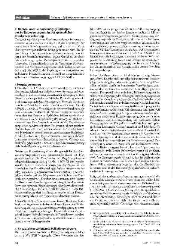 Vorschauseite 2: Palliatiwersorgung in der privaten Krankenversicherung