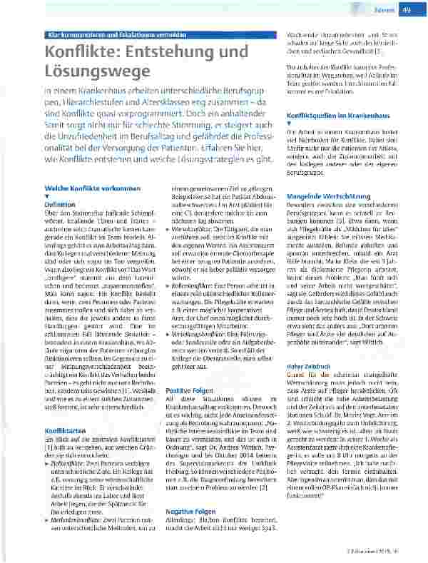 Vorschauseite 1: Konflikte: Entstehung und Lösungswege