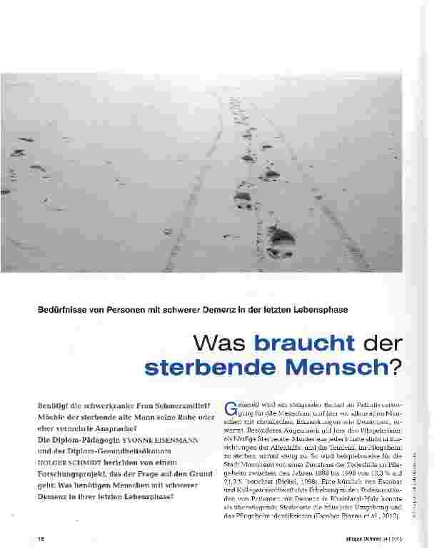 Vorschauseite 1: Was braucht der sterbende Mensch?