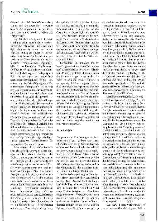 Vorschauseite 2: Portimplantation zur Vorbereitung einer Chemotherapie
