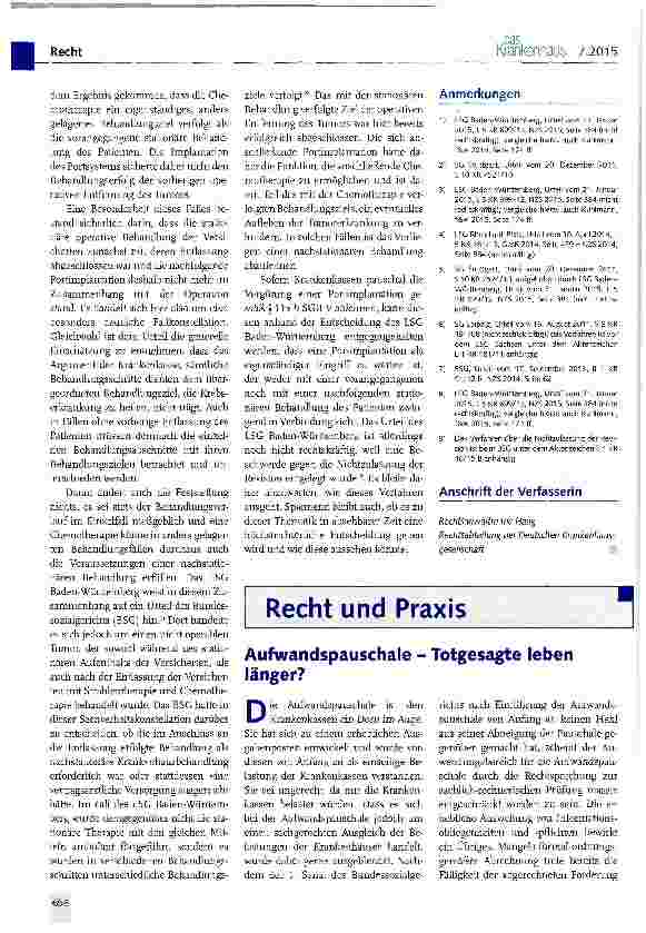 Vorschauseite 3: Portimplantation zur Vorbereitung einer Chemotherapie