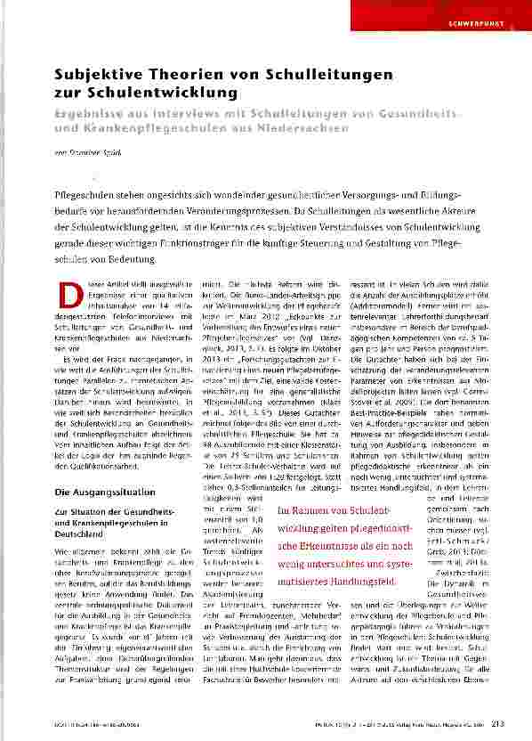 Vorschauseite 1: Subjektive Theorien von Schulleitungen zur Schulentwicklung