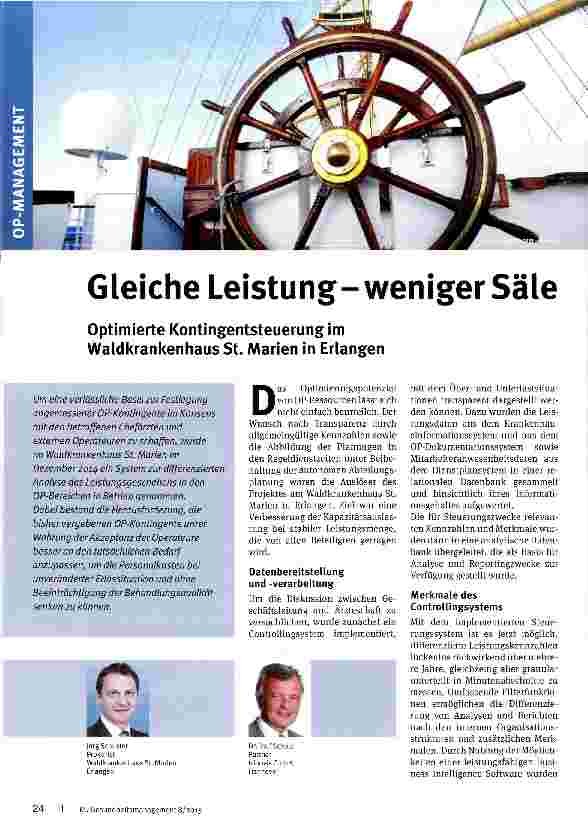 Vorschauseite 1: Gleiche Leistung-weniger Säle