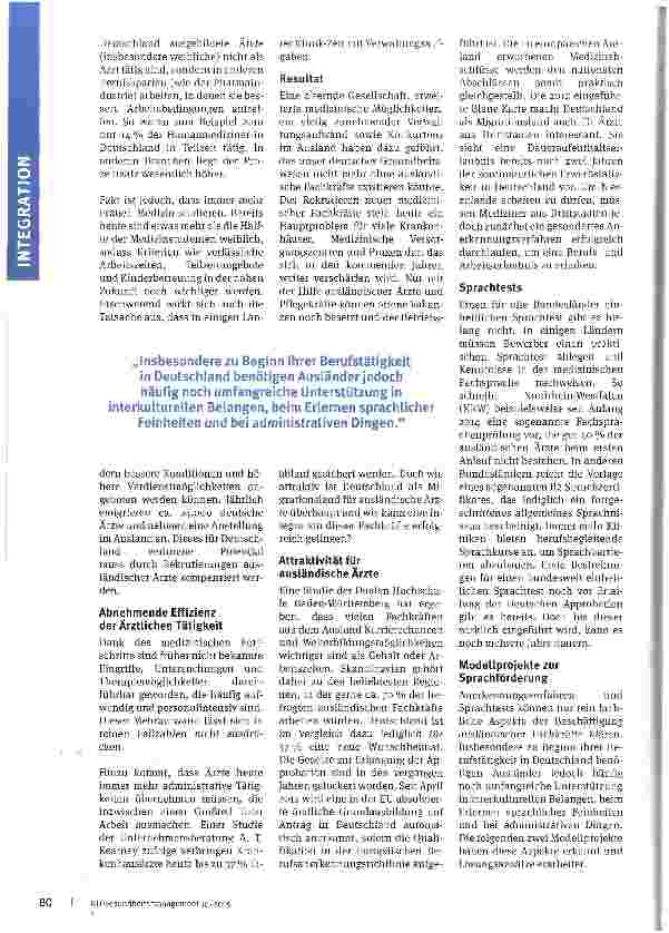 Vorschauseite 2: Integration statt Fachkräftemangel