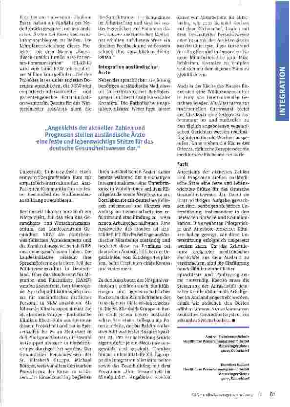 Vorschauseite 3: Integration statt Fachkräftemangel
