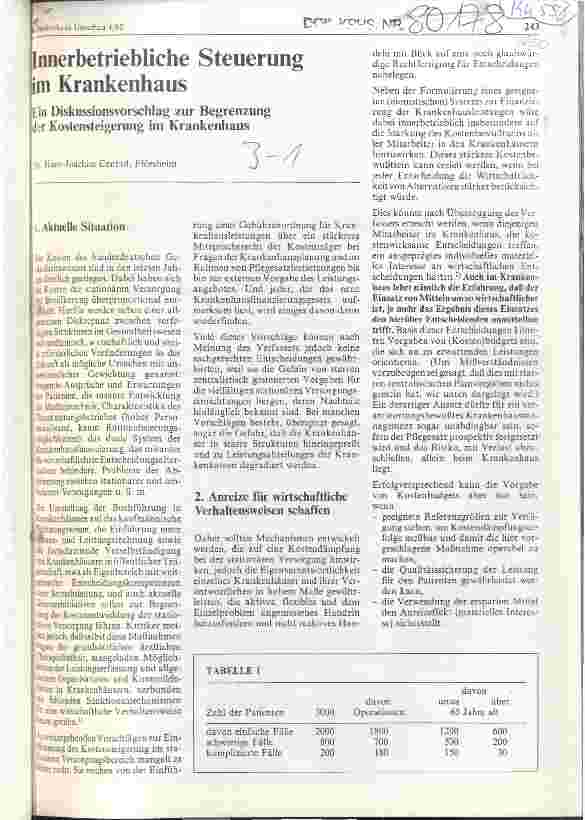 Vorschauseite 1: Innerbetriebliche Steuerung im Krankenhaus