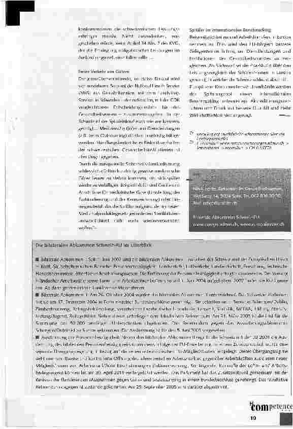 Vorschauseite 3: Die bilateralen Abkommen und das schweizerische Gesundheitswesen