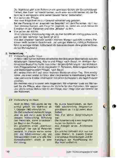 Vorschauseite 2: Ein Jahr Wahlkost im Krankenhaus der Landeshauptstadt Bregenz