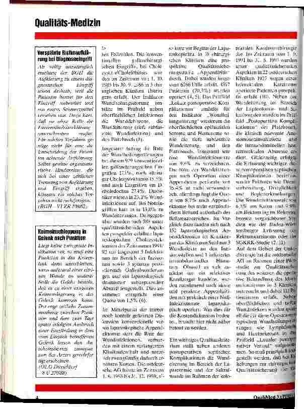 Vorschauseite 2: Die Erfassung der Wundinfektionen innerhalb von Qualitätssicherungsstrudien