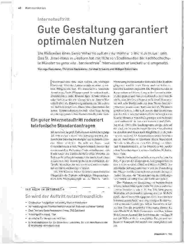 Vorschauseite 1: Gute Gestaltung garantiert optimalen NutzenInternetauftritt