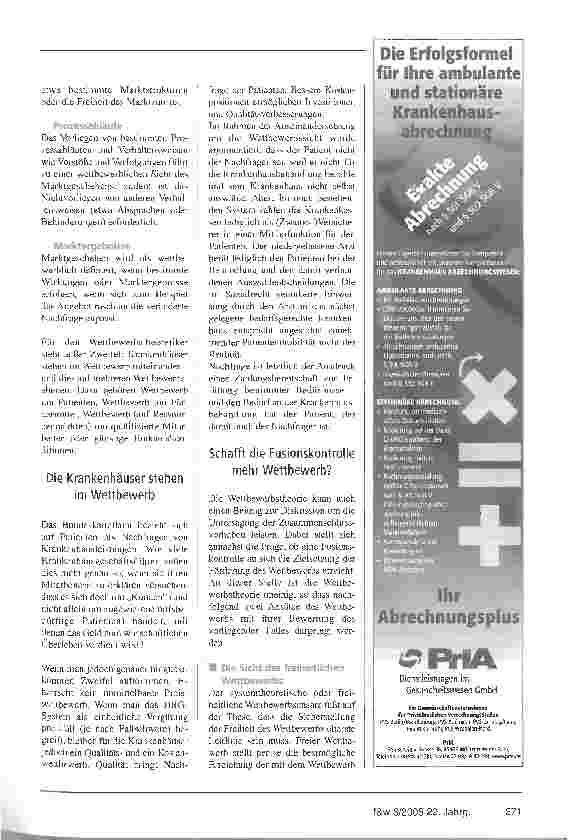 Vorschauseite 2: Der Staat soll den Wettbewerb sichern, indem er ihn zulässt Über die Wettbewerbstheorie und den Eingriff des Bundeskartellamtes in den Krankenhausmarkt