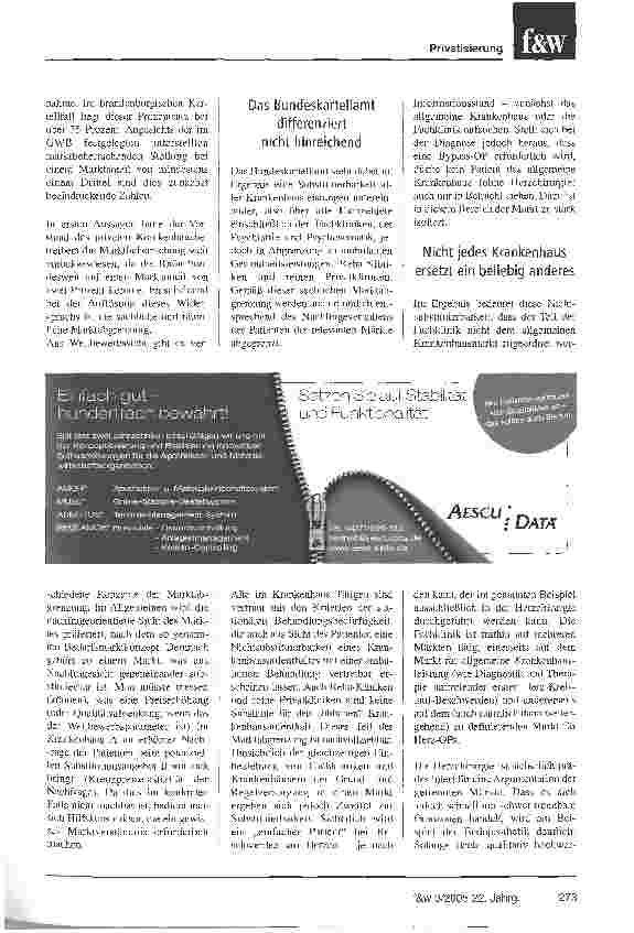 Vorschauseite 4: Der Staat soll den Wettbewerb sichern, indem er ihn zulässt Über die Wettbewerbstheorie und den Eingriff des Bundeskartellamtes in den Krankenhausmarkt