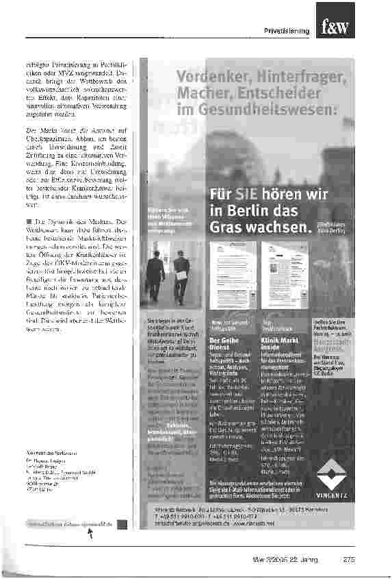 Vorschauseite 6: Der Staat soll den Wettbewerb sichern, indem er ihn zulässt Über die Wettbewerbstheorie und den Eingriff des Bundeskartellamtes in den Krankenhausmarkt