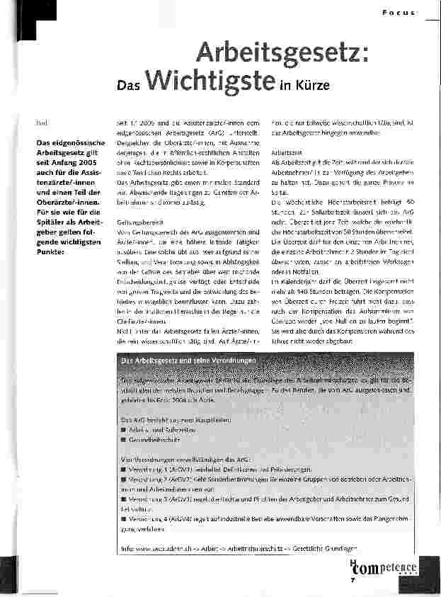 Vorschauseite 1: Arbeitsgesetz: Das wichtigste in Kürze