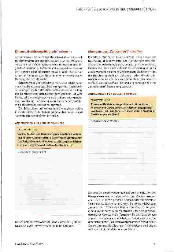 Vorschauseite 2: Anregungen für Begleiter(innen) Liebevolle Distanz und professionelle Nähe üben