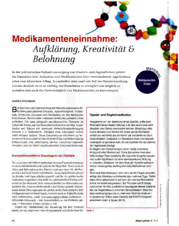 Vorschauseite 1: Medikamenteneinnahme: Aufklärung, Kreativität & Belohnung