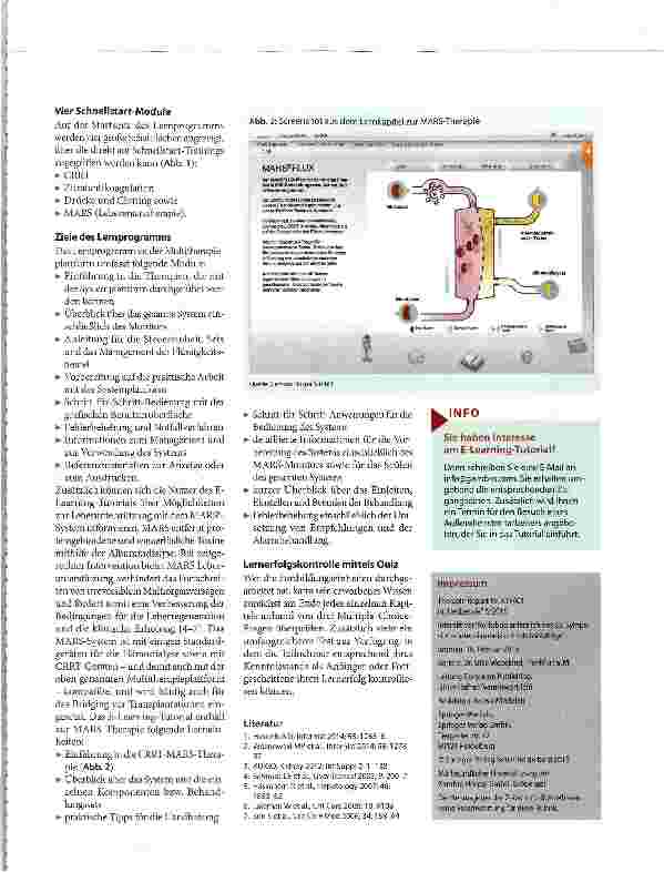 Vorschauseite 2: E-Learning Neues Tutorial zu extrakorporalen Therapien ist online