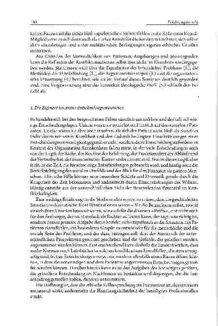 Vorschauseite 2: Von der Ratlosigkeit zur angemessenen Entscheidung -theologische Ethik und Seelsorge in medizinethischen Fallbesprechungen