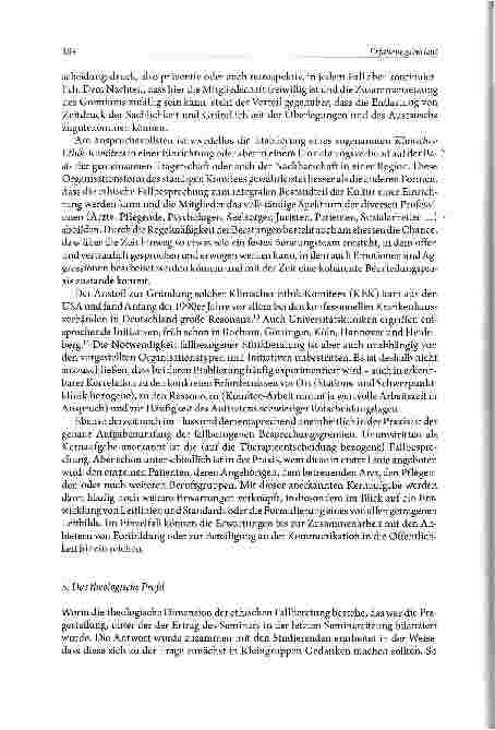 Vorschauseite 6: Von der Ratlosigkeit zur angemessenen Entscheidung -theologische Ethik und Seelsorge in medizinethischen Fallbesprechungen