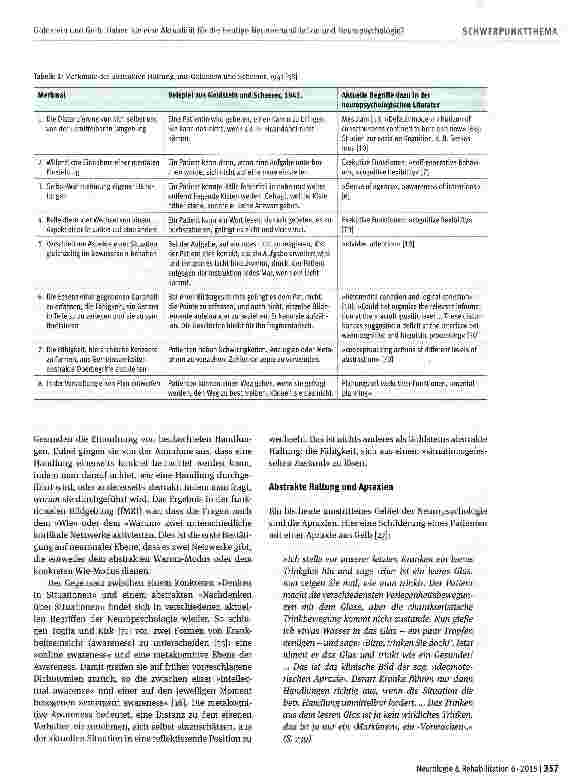 Vorschauseite 5: Kurt Goldstein und Adhemar Gelb: Haben sie eine Aktualität für die heutige Neurorehabilitation und Neuropsychologie?