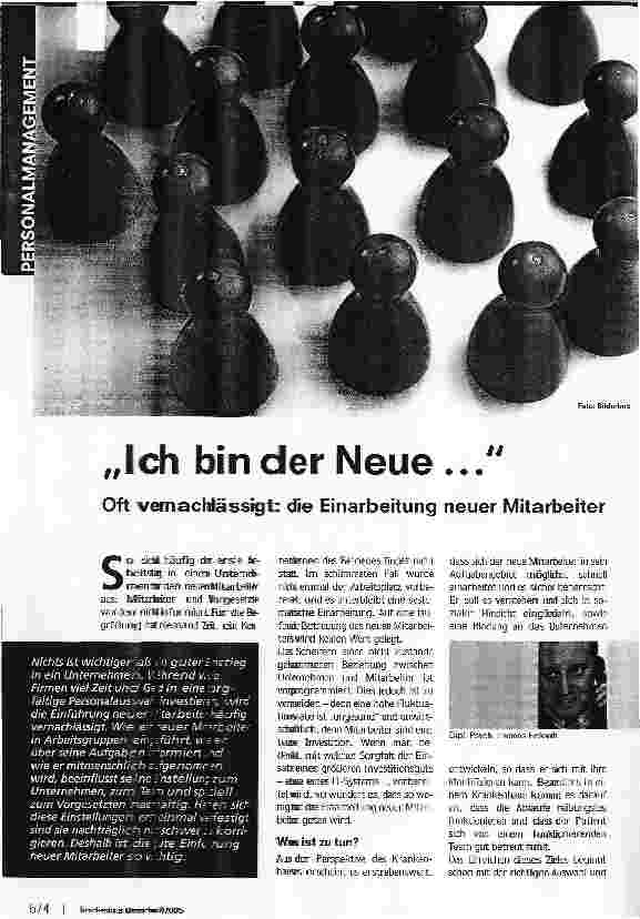 Vorschauseite 1: Ich bin der Neue ... Oft vernachlässigt: die Einarbeitung neuer Mitarbeiter