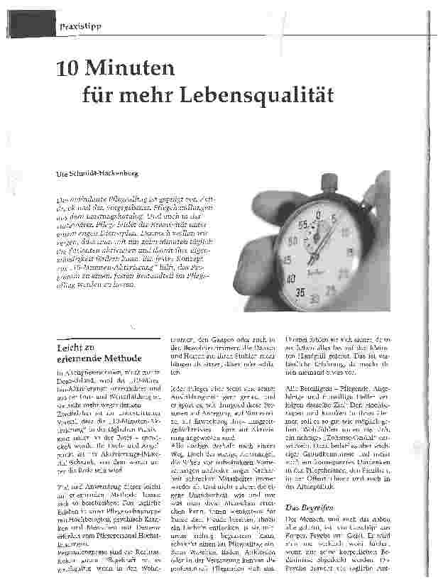 Vorschauseite 1: 10 Minuten für mehr Lebensqualität