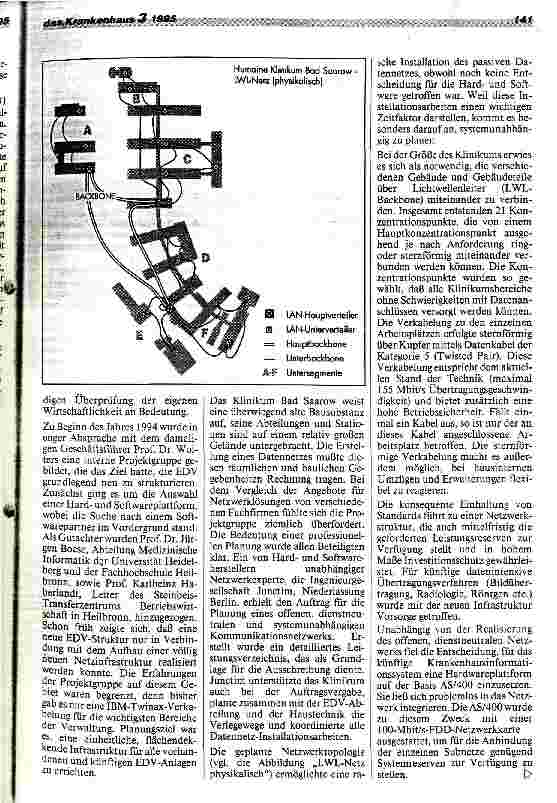 Vorschauseite 2: Ein neues LAN für das Humaine Klinikum Bad Saarow: Flächendeckendes Lichtwellenleiter-Backbone für den Datentransfer EDV im Krankenhaus