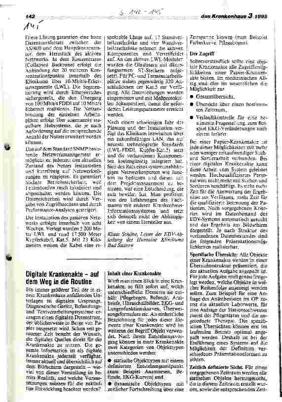 Vorschauseite 3: Ein neues LAN für das Humaine Klinikum Bad Saarow: Flächendeckendes Lichtwellenleiter-Backbone für den Datentransfer EDV im Krankenhaus