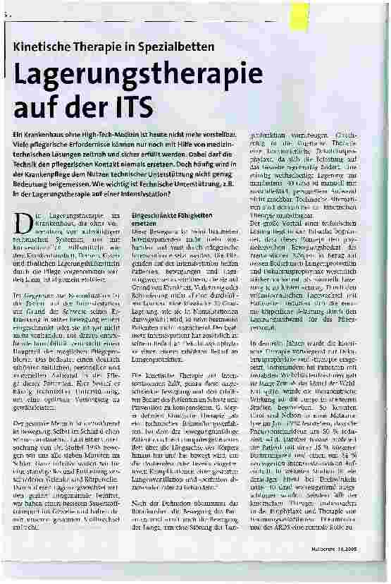 Vorschauseite 1: Lagerungstherapie auf der ITS