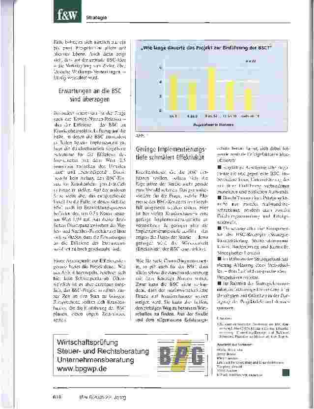 Vorschauseite 3: Balanced Scorecard fasst in Krankenhäusern nur langsam FußDie BSC stößt zwar auf großes Interesse,aber es hapert an der konsequenten Umsetzung