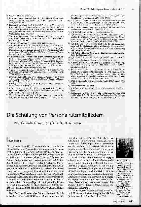Vorschauseite 1: Die Schulung von Personalratsmitgliedern