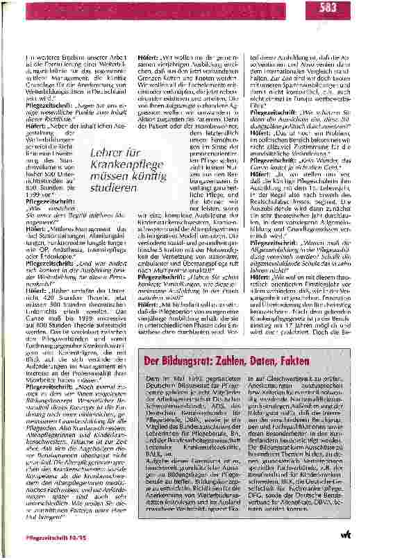 Vorschauseite 2: Bildungsoffensive der Pflegeverbände Der Deutsche Bildungsrat für Pflegeberufe