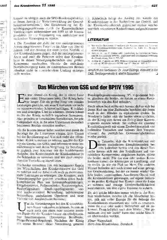 Vorschauseite 5: DKG-Umfrage zur Leistungsentwicklung im Krankenhaus 1993 - 1996 Fallzahlenanstieg, Zunahme der neuen Behandlungsformen, personelle Verzahnung ohne Perspektiven