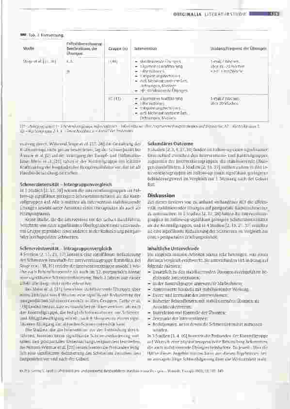 Vorschauseite 5: Effektivität präund postpartal durchgeführter stabilisierenderÜbungen zur Reduzierung der postpartalen lumbopelvinen Schmerzintensität