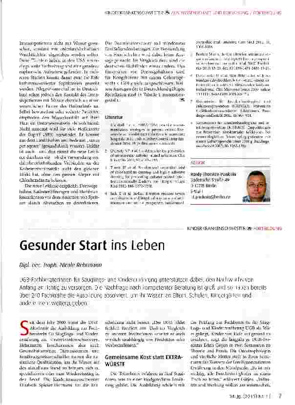 Vorschauseite 3: Prävention der gefäßkatheterassoziierten Sepsis: Eine neue Leitlinie aus den USA gibt praxisnahe Empfehlungen
