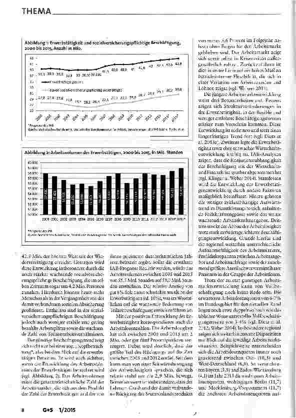 Vorschauseite 2: Arbeitsmarkt 2015: Bestandsaufnahme und Handlungserfordernisse