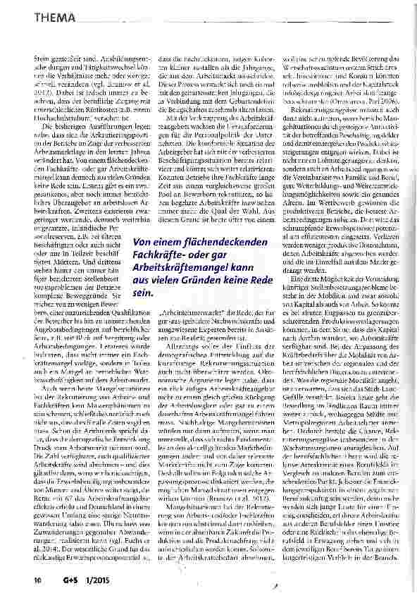 Vorschauseite 4: Arbeitsmarkt 2015: Bestandsaufnahme und Handlungserfordernisse