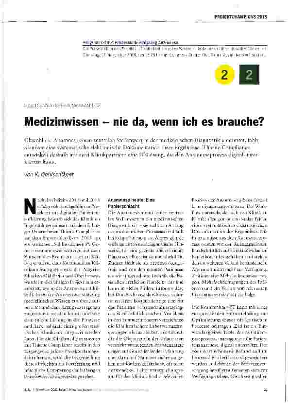 Vorschauseite 1: Medizinwissen - nie da, wenn ich es brauche?