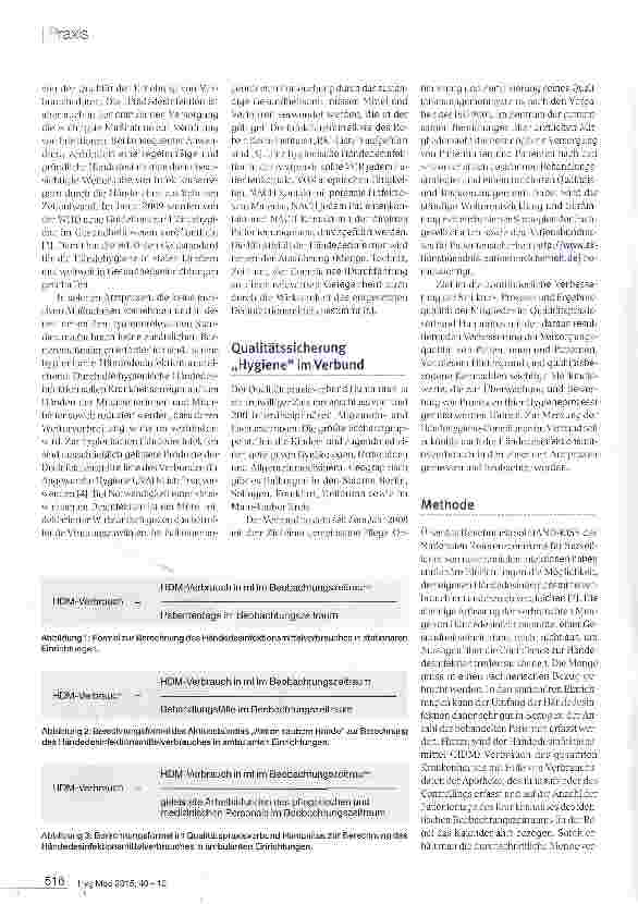 Vorschauseite 2: Der Verbrauch von Händedesinfektlonsmittel als Hygiene-Kennzahl in der ambulanten Versorgung