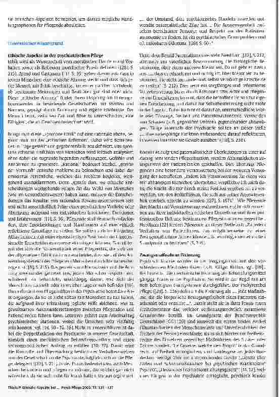 Vorschauseite 2: Ethische Aspekte bei der Pflege fixierter psychischerkrankter Menschen