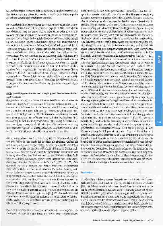 Vorschauseite 3: Ethische Aspekte bei der Pflege fixierter psychischerkrankter Menschen