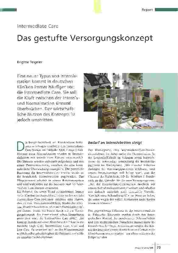 Vorschauseite 1: Intermecliate CareDas gestufte Versorgungskonzept