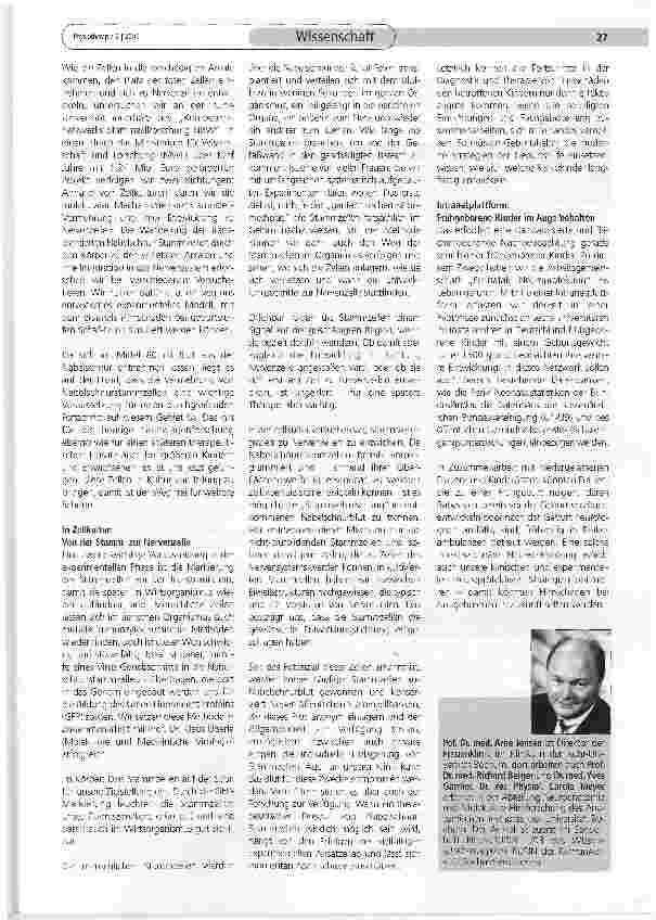 Vorschauseite 3: Das kindliche Gehirn schützen, Nervenzellen ersetzen