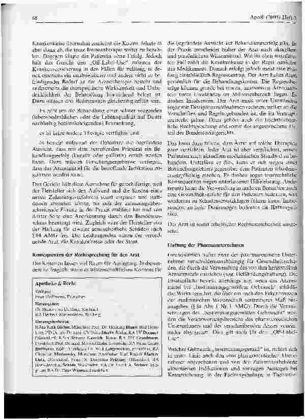 Vorschauseite 2: Off-Label-Use: Haftungsund Regressrisiken für Ärzte, Apotheker und Pharmaunternehmen