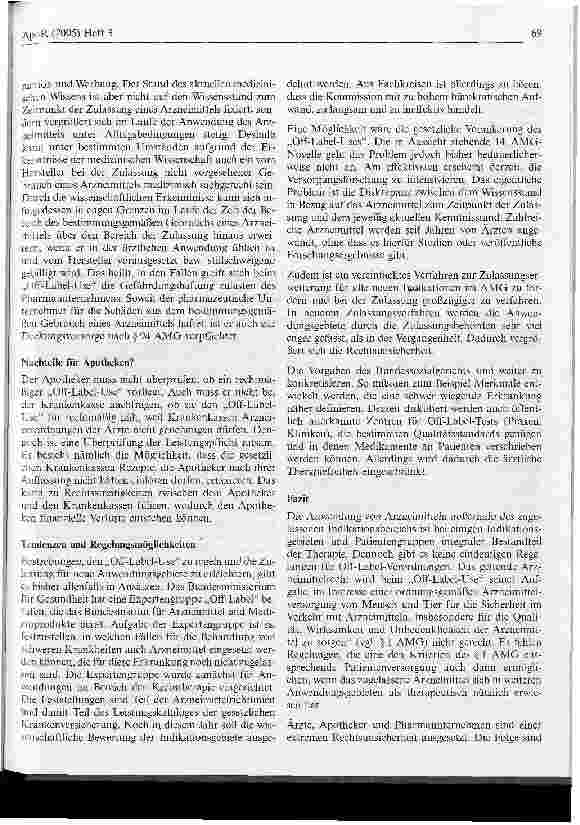 Vorschauseite 3: Off-Label-Use: Haftungsund Regressrisiken für Ärzte, Apotheker und Pharmaunternehmen