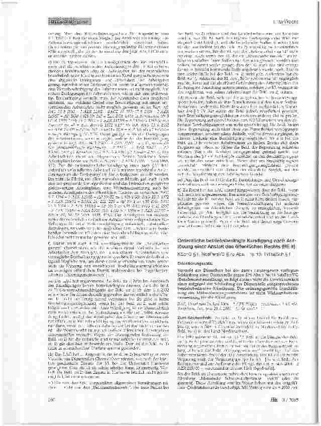 Vorschauseite 4: Außerordentliche betriebsbedingte Kündigung einer tariflich unkündbaren Angestellten (IfE I)