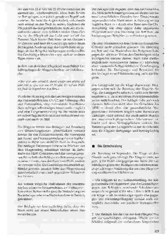 Vorschauseite 2: Haftung eines Altenpflegeheims wegen unzureichender Sturzprophylaxe